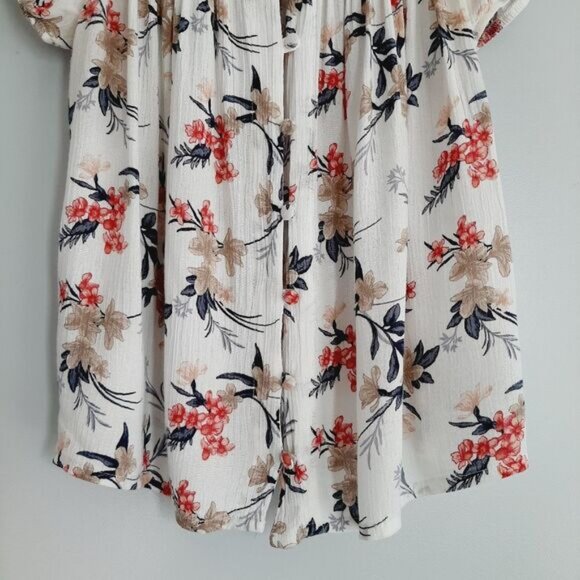 AMERICAN EAGLE | Off Shoulder Smocked Blouse Pin Striped Top Sz M - Picture 4 of 12